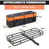 imageWEIZE Hitch Cargo Carrier for SUV Truck  53x19 Inches 500LB Capacity with Waterproof Bag Net Strap Tightener Powder Coated for Durability Easy Installation for Camping and TravelHITCH BASKET 53 with Bag  Net  Straps