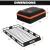 imageWEIZE Hitch Cargo Carrier for SUV Truck  53x19 Inches 500LB Capacity with Waterproof Bag Net Strap Tightener Powder Coated for Durability Easy Installation for Camping and TravelROOF BASKET 64 with Bag  Net  Straps