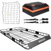 imageWEIZE Hitch Cargo Carrier for SUV Truck  53x19 Inches 500LB Capacity with Waterproof Bag Net Strap Tightener Powder Coated for Durability Easy Installation for Camping and TravelROOF BASKET 54 with Bag  Net  Straps