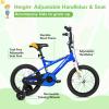 imageWEIZE Kids Bike 14 16 20Inch Children Bicycle for Boys Girls Ages 312 Years Old Rider Height 3562 Inch Coaster Brake Multiple Color OptionsBlue
