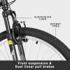 imageWEIZE Mountain Bike 26275 inch Outdoor Cycling Bike18SpeedHighCarbon SteelDual Full Suspension Adjustable Ergonomic Seat for Men Women Adult MTB Bicycle with Suspension ForkSleek ColorsMatte Black