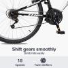 imageWEIZE Mountain Bike 26275 inch Outdoor Cycling Bike18SpeedHighCarbon SteelDual Full Suspension Adjustable Ergonomic Seat for Men Women Adult MTB Bicycle with Suspension ForkSleek ColorsWhite
