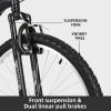 imageWEIZE Mountain Bike 26275 inch Outdoor Cycling Bike18SpeedHighCarbon SteelDual Full Suspension Adjustable Ergonomic Seat for Men Women Adult MTB Bicycle with Suspension ForkSleek ColorsMatte Black