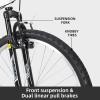imageWEIZE Mountain Bike 26275 inch Outdoor Cycling Bike18SpeedHighCarbon SteelDual Full Suspension Adjustable Ergonomic Seat for Men Women Adult MTB Bicycle with Suspension ForkSleek ColorsWhite