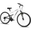 imageWEIZE Mountain Bike 26275 inch Outdoor Cycling Bike18SpeedHighCarbon SteelDual Full Suspension Adjustable Ergonomic Seat for Men Women Adult MTB Bicycle with Suspension ForkSleek ColorsWhite