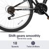imageWEIZE Mountain Bike 26275 inch Outdoor Cycling Bike18SpeedHighCarbon SteelDual Full Suspension Adjustable Ergonomic Seat for Men Women Adult MTB Bicycle with Suspension ForkSleek ColorsMatte Black