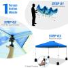 imageWEIZE Pop up Canopy Tent 10x10ft 1Button Push Setup Instant Portable Shelter Adjustable Height Portable Roller Bag 4 Weight Bags Guy Ropes ampamp Stakes Included BlueBlue