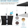 imageWEIZE Pop up Canopy Tent 10x10ft 1Button Push Setup Instant Portable Shelter Adjustable Height Portable Roller Bag 4 Weight Bags Guy Ropes ampamp Stakes Included Black