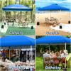 imageWEIZE Pop up Canopy Tent 10x10ft 1Button Push Setup Instant Portable Shelter Adjustable Height Portable Roller Bag 4 Weight Bags Guy Ropes ampamp Stakes Included BlueBlue