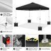 imageWEIZE Pop up Canopy Tent 10x10ft 1Button Push Setup Instant Portable Shelter Adjustable Height Portable Roller Bag 4 Weight Bags Guy Ropes ampamp Stakes Included BlueBlack