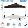 imageWEIZE Pop up Canopy Tent 10x10ft 1Button Push Setup Instant Portable Shelter Adjustable Height Portable Roller Bag 4 Weight Bags Guy Ropes ampamp Stakes Included Black