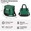 imageWEIZE Premium Deep Freeze Welded SoftSided Cooler 48H Ice Retention 24 Can Camping ampamp Beach Cooler HeavyDuty Waterproof TPU Exterior ampamp Seams CrushProof Insulation LeakProof Zipper GreenGreen