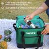 imageWEIZE Premium Deep Freeze Welded SoftSided Cooler 48H Ice Retention 24 Can Camping ampamp Beach Cooler HeavyDuty Waterproof TPU Exterior ampamp Seams CrushProof Insulation LeakProof Zipper GreenGreen