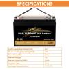 imageWeize BCI Group 31M Dual Purpose AGM Battery 240RC 825CCA 12V 110AH Starter ampamp Deep Cycle Sealed Marine ampamp RV BatteryGroup 31M Battery