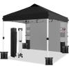 imageWEIZE 10x10 Pop Up Canopy TentOneButton Push SetupPop Up Tent with 1 Sidewall and 6 PocketsAdjustable Height Instant Portable Shelter4 Weight BagsSun Shade for Events ampamp Beach BlackBlack
