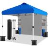imageWEIZE 10x10 Pop Up Canopy TentOneButton Push SetupPop Up Tent with 1 Sidewall and 6 PocketsAdjustable Height Instant Portable Shelter4 Weight BagsSun Shade for Events ampamp Beach Blue