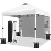 imageWEIZE 10x10 Pop Up Canopy TentOneButton Push SetupPop Up Tent with 1 Sidewall and 6 PocketsAdjustable Height Instant Portable Shelter4 Weight BagsSun Shade for Events ampamp Beach BlackWhite