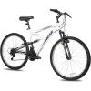 imageWEIZE Mountain Bike 26275 inch Outdoor Cycling Bike18SpeedHighCarbon SteelDual Full Suspension Adjustable Ergonomic Seat for Men Women Adult MTB Bicycle with Suspension ForkSleek ColorsWhite