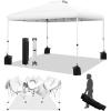 imageWEIZE Pop up Canopy Tent 10x10ft 1Button Push Setup Instant Portable Shelter Adjustable Height Portable Roller Bag 4 Weight Bags Guy Ropes ampamp Stakes Included BlueWhite