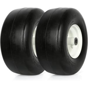 image2 Pack WEIZE 15x6006 Tire and Wheel Assembly Replacement Riding Lawn Mower Front Tires Compatible with Craftsman Riding Lawn Mowers 3quot centered Hub 34quot BushingWhite