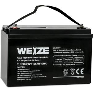 imageWEIZE 12V 35AH Deep Cycle Battery for Scooter Pride Mobility Jazzy Select Electric Wheelchair Set of 2100Ah battery