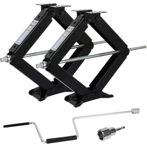 imageWEIZE Camper RV Trailer Stabilizer Leveling Scissor Jacks with Handle 24quot 9000lbs  Set of 29000 lbs2P