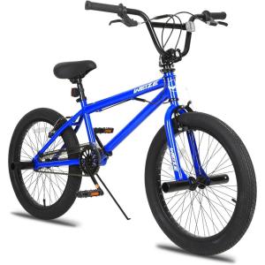 imageWEIZE Freestyle BMX Bike 20 inch Trick Bicycle for Kids HiTen Steel Frame 360 Degree Rotor Freestyle 4 Pegs Single Speed Teen Bike for Boys Girls ampamp BeginnerLevel to Advanced Riders