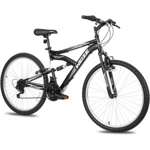 imageWEIZE Mountain Bike 26275 inch Outdoor Cycling Bike18SpeedHighCarbon SteelDual Full Suspension Adjustable Ergonomic Seat for Men Women Adult MTB Bicycle with Suspension ForkSleek ColorsMatte Black
