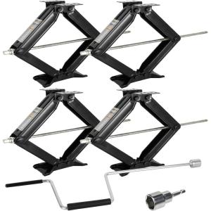 imageWEIZE RV Trailer Camper Stabilizer Leveling Scissor Jacks with Handle 24quot 9000lbs Set of 46500lbs4P