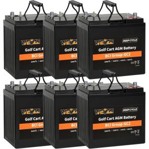 imageWeize 8V Golf Cart Battery 182AH BCI Group GC8 High Capacity ampamp Maintenance Free Deep Cycle AGM Scrubber Battery6 Pack