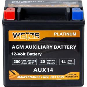 imageWeize Platinum AGM Battery BCI Group 24F Automotive Battery 120RC 710CCA 36 Months Warranty Dimensions 1075quot L x 681quot W x 898quot HAUX14