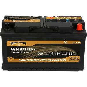 imageWeize Platinum AGM Battery BCI Group 24F Automotive Battery 120RC 710CCA 36 Months Warranty Dimensions 1075quot L x 681quot W x 898quot HGroup Size 49
