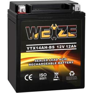 imageWeize YTZ7SBS Sealed Maintenance Free AGM Battery Replacement YTZ7S Compatible with Honda TRX450ER TRX450R ATV Motorcycle BattieresYTX14AH