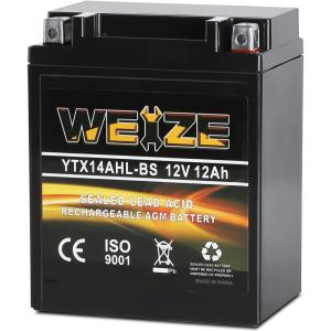 imageWeize YTZ7SBS Sealed Maintenance Free AGM Battery Replacement YTZ7S Compatible with Honda TRX450ER TRX450R ATV Motorcycle BattieresYTX14AHL