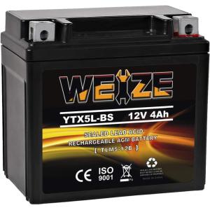 imageWeize YTZ7SBS Sealed Maintenance Free AGM Battery Replacement YTZ7S Compatible with Honda TRX450ER TRX450R ATV Motorcycle BattieresYTX5L