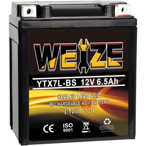 imageWeize YTZ7SBS Sealed Maintenance Free AGM Battery Replacement YTZ7S Compatible with Honda TRX450ER TRX450R ATV Motorcycle BattieresYTX7L