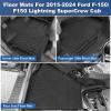 imageWeize Floor Mats Cargo Liner for Ford F150 SuperCrew Cab 20152024 202520222025 F150 Lightning Front ampamp 2nd Row All Weather TPE Truck Liners Not Fit Rear Seat with UnderSeat Fold Flat Storage