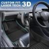 imageWeize Floor Mats Fit for Tesla Model 3 Highland 2025 2024 TPE All Weather Cargo Liner Floor Mats and Cargo Trunk Mats Accessories Front Rear Cargo Mat Full Set