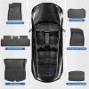 imageWeize Floor Mats Fit for Tesla Model 3 Highland 2025 2024 TPE All Weather Cargo Liner Floor Mats and Cargo Trunk Mats Accessories Front Rear Cargo Mat Full Set