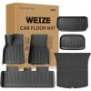 imageWeize Floor Mats ampamp Cargo Liners Fits Tesla Model Y 5Seat 2021 2022 2023 2024 All Weather TPE Floor Mats and Cargo Trunk Mats Accessories Set of 6 Mats Not Fit 7Seat