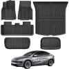 imageWeize Floor Mats for Tesla Model Y Juniper 2026 2025 All Weather NonSlip Floor Liners Cargo Liners and Cargo Trunk Mats Accessories Set of 6 Mats ONLY for Tesla Model Y Juniper 5Seats
