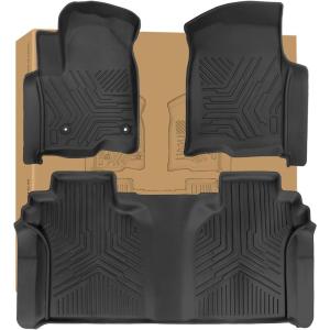 imageWeize Floor Mats Cargo Liner for Chevrolet Silverado 1500GMC Sierra 1500 20192024 2025 Chevy SilveradoGMC Sierra 2500HD3500HD Crew Cab 20202024 2025 Rear Row with Carpeted Underseat Storage