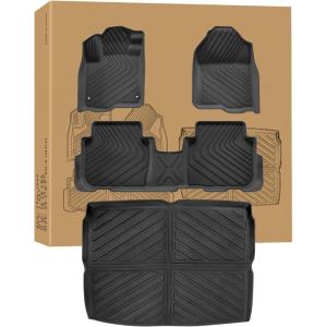 imageWeize Floor Mats and Cargo Liners for Honda CRV 2023 2024 2025 2026 Include CRV Hybrid Models All Weather Car Trunk Mat Upper Position 1st ampamp 2nd Row ampamp Trunk Liner Full Set