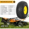 imageWEIZE Universal Fit 11x4005 Flat Free Tire and Wheel Assembly Zero Turn Lawn Mower Replacement Tires 34quot4quot45quot5quot Centered Hub 34quot or 58quot or 12quotBushings Adapter Kit included Set of 2Yellow