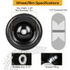 imageWEIZE Universal Fit 11x4005 Flat Free Tire and Wheel Assembly Zero Turn Lawn Mower Replacement Tires 34quot4quot45quot5quot Centered Hub 34quot or 58quot or 12quotBushings Adapter Kit included Set of 2Black