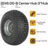 imageWEIZE Universal Fit 11x4005 Flat Free Tire and Wheel Assembly Zero Turn Lawn Mower Replacement Tires 34quot4quot45quot5quot Centered Hub 34quot or 58quot or 12quotBushings Adapter Kit included Set of 2Gray