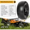imageWEIZE Universal Fit 11x4005 Flat Free Tire and Wheel Assembly Zero Turn Lawn Mower Replacement Tires 34quot4quot45quot5quot Centered Hub 34quot or 58quot or 12quotBushings Adapter Kit included Set of 2Black