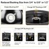 imageWEIZE Universal Fit 11x4005 Flat Free Tire and Wheel Assembly Zero Turn Lawn Mower Replacement Tires 34quot4quot45quot5quot Centered Hub 34quot or 58quot or 12quotBushings Adapter Kit included Set of 2Black