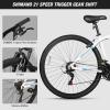 imageWEIZE Hardtail Mountain Bike 29 Inch Wheels Outdoor Cycling Bike 21Speed Trigger Shifter Aluminum Frame for Men and Women Comfort Saddle MTB Bicycle with Suspension ForkWhite