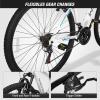 imageWEIZE Hardtail Mountain Bike 29 Inch Wheels Outdoor Cycling Bike 21Speed Trigger Shifter Aluminum Frame for Men and Women Comfort Saddle MTB Bicycle with Suspension ForkWhite